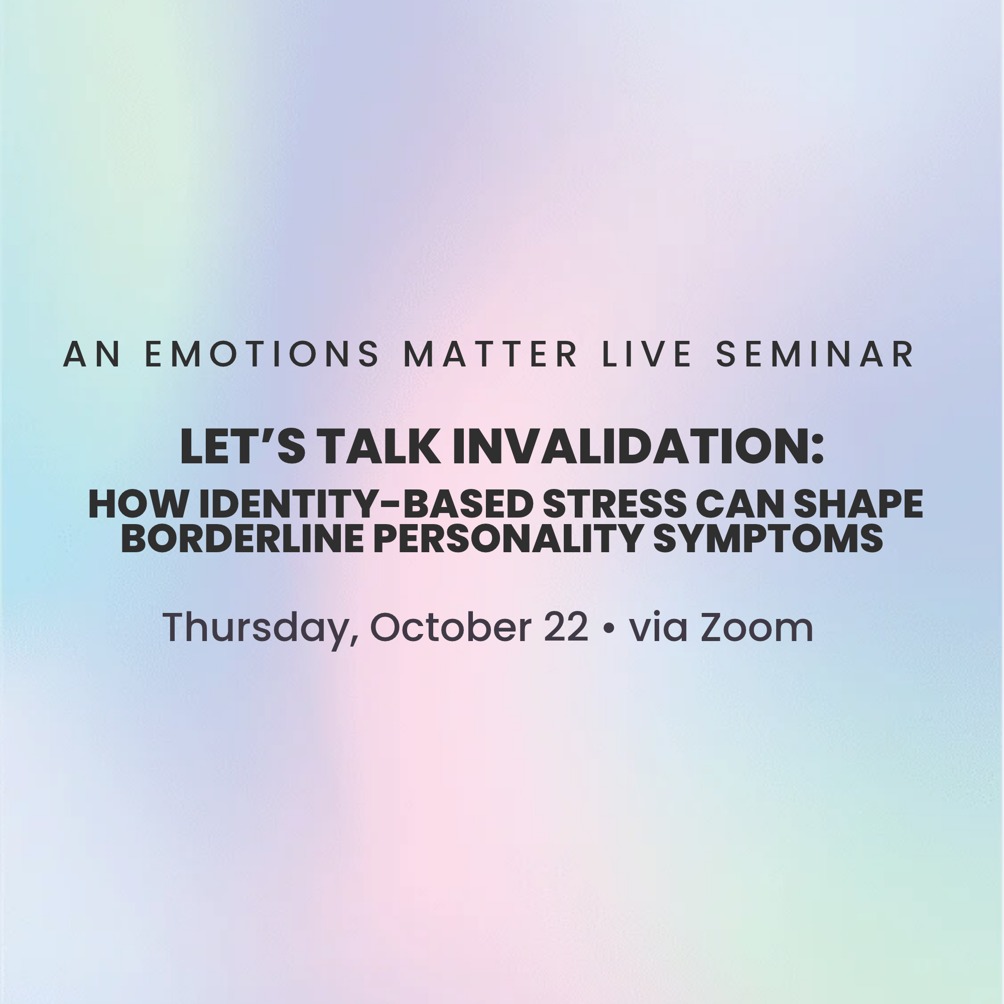 Let's Talk Invalidation: How Identity-Based Stress Can Shape Borderline Personality Symptoms - logo